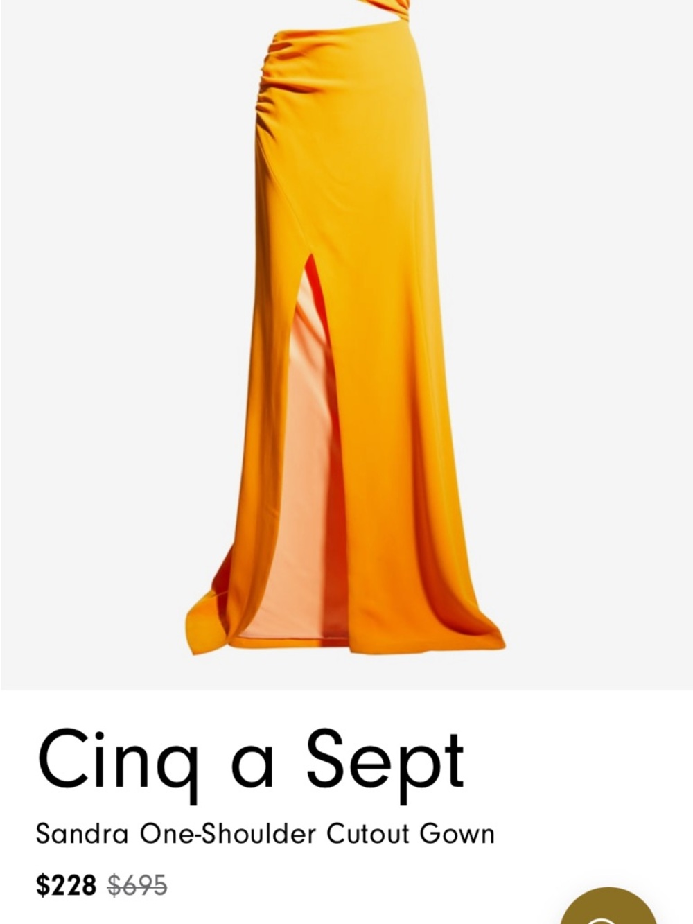 cinq a sept One-Shoulder Gown in Bright Orange - Picture 4 of 5